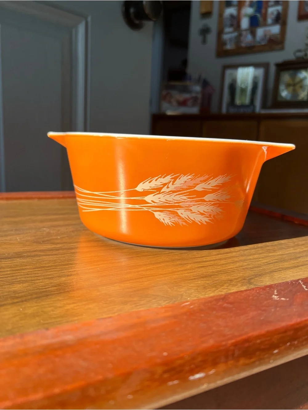 Vintage Pyrex 474-B Autumn Wheat Pattern Ceramic Dish